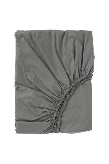 erorex Fitted sheet, grey, 90x200 cm