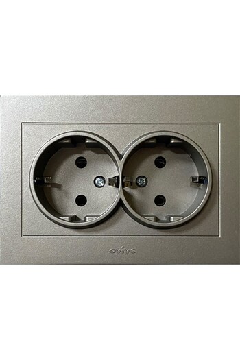 OVİVO مقبس Grano Anthracite مزدوج التأريض مع إطار
