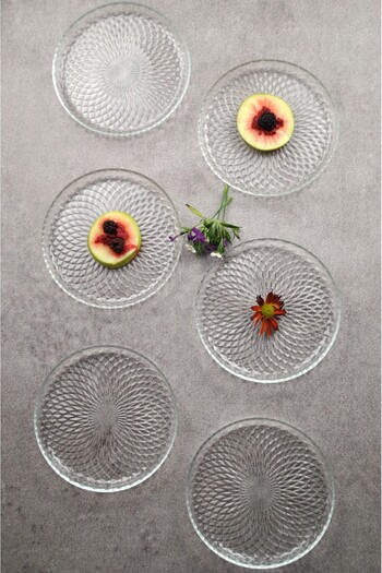 Qualitev Glass Mini Dessert Pastry Plate 16 cm Presentation Plate