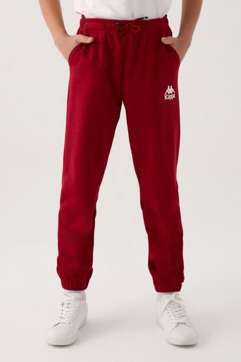 Kappa 7-16 Years Unisex Children's Sweatpants -Burgundy-