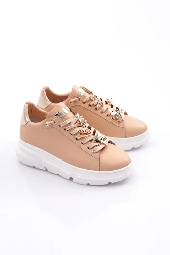 DGN Women's Thick Sole Bee Buckle Sneakers Shoes Nude 15299633118