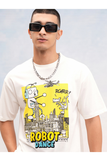 Highlander By Styli Graphic Print Round Neck Relaxed Fit T-Shirt
