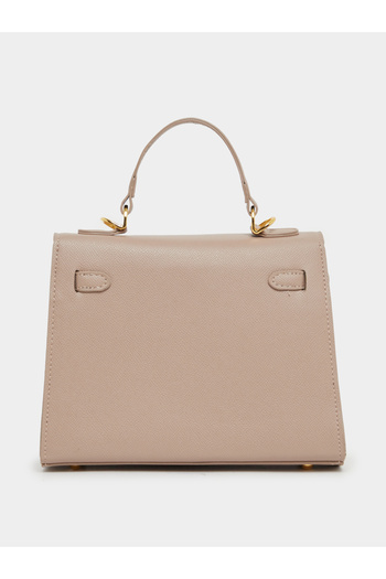 Styli Two tone Handbag with Turn Lock Closure