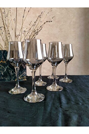 P H Panayır Home Smoked -Black Coffee Side Soft Drink Water Cup Set Goblet Set