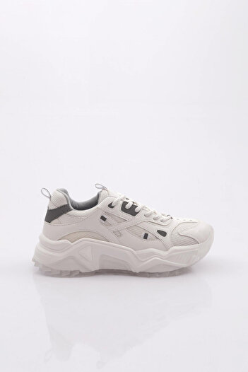 DGN Women's Lace-Up Thick Sole Sneakers White 762483138