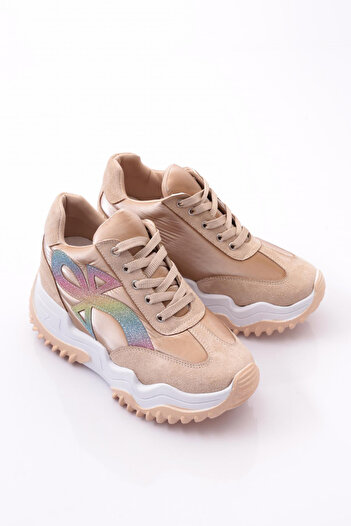 DGN Z2 23Y Women's Mega Thick Sole Silvery Sneakers Shoes