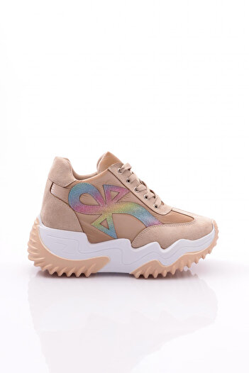 DGN Z2 23Y Women's Mega Thick Sole Silvery Sneakers Shoes