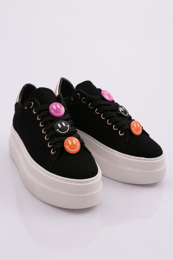 DGN 1019 Model Women's Sneakers - Black Suede