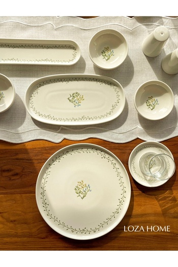 LOZA HOME Arboles 6 Persons 28 Pieces Porcelain Breakfast Set