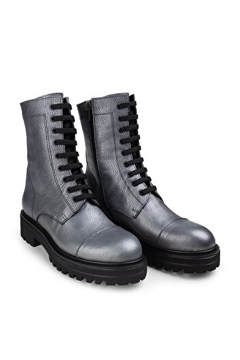 Deery Genuine Leather Silver Color Glitter Women's Boots