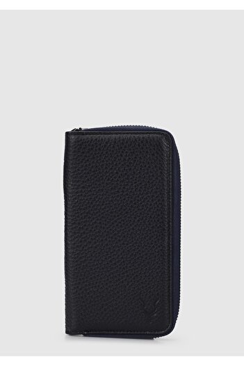 Carrera Navy Blue Car006 Navy Blue Genuine Leather Wallet