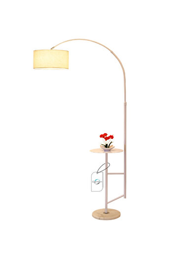 sharpdo Pure Natural Marble Floor Lamp Height Adjustable (with Shelf)