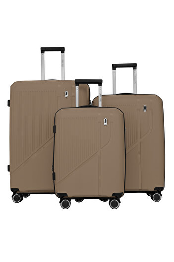 PARAJOHN Trekova 3 Pieces PP Luggage Trolley Set - CHAMPAGNE