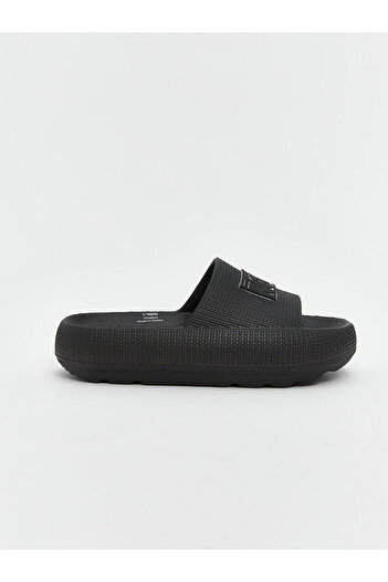 LC Waikiki Black Printed Single Strap Boy's Slippers