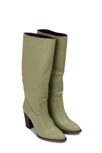 Deery Genuine Leather Green Women's Boots