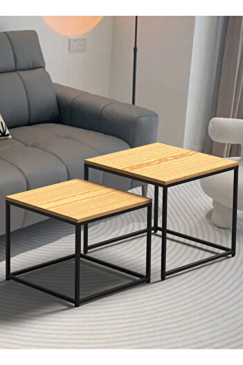 sharpdo Square Coffee Table Mother and Child Simple Modern Living Room Home Wood Light Luxury Style
