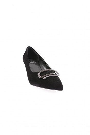 DGN K510 Black Suede Women's Heeled Shoes - Pointed Toe and Accessories