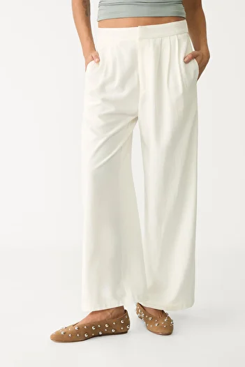 Stradivarius Linen blend darted culottes