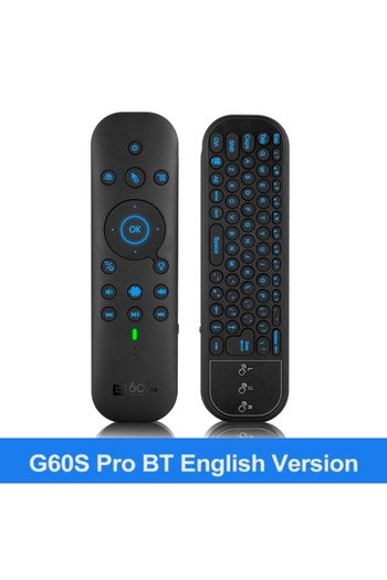 Choice English with battery New G60S Pro BT Wireless Voice Remote Control 2.4G BT5.0 Dual Mode Air Mouse IR