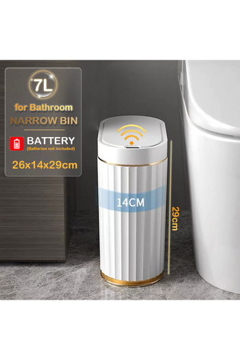 Choice 7L gold battery 7/9L Automatic Sensor Trash Can Fashionable Roman Striped Bathroom Toilet Smart Tras