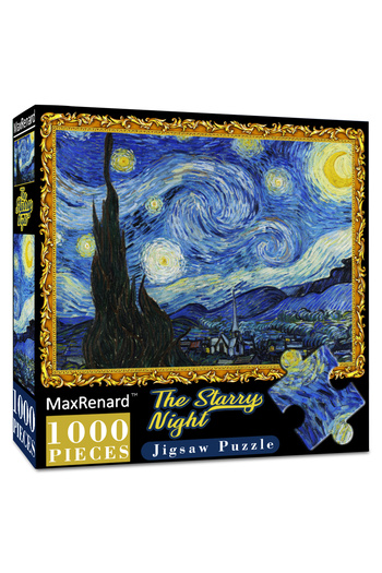 Choice The Starry Night MaxRenard 1000 Pieces Jigsaw Puzzle for Adults Van Gogh Starry Night Environmentall