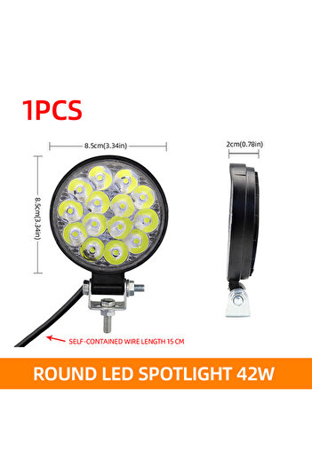 Choice 14smd round 1pcs 48W Car LED Bar Worklight MINI 16SMD Round Square Work Light 12V Auto Light Fog Lam