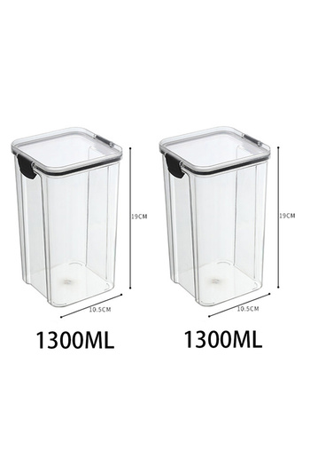 Choice 2pcs 1300ML 5Pcs Sets Sealed Jar Food Storage Box Transparent Plastic Kitchen Organizer Multigrain T