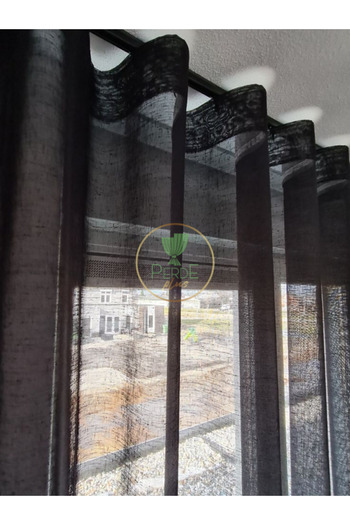 Perdeplus Linen Look Plain Tulle Curtain Does Not Need Ironing