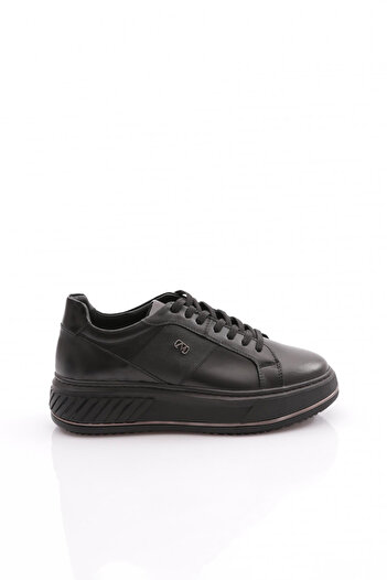 DGN Erkek Bağcıklı Sneaker Ayakkabı Siyah Siyah Baskılı 31421028