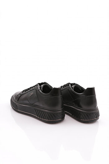 DGN Erkek Bağcıklı Sneaker Ayakkabı Siyah Siyah Baskılı 31421028