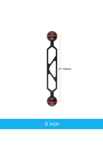 Choice 6inch Ball Arm Diving Light Double Arm System Connector Dual 1 inch Ball Head Extension for Camera T