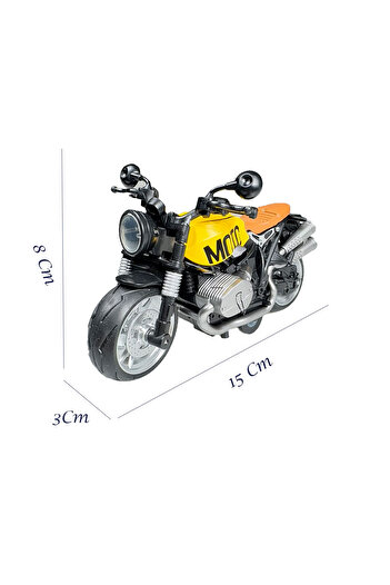 Toyaş Model Engine with Light and Music Pull and Drop Engine Diecast Engine Models Yellow 14cm