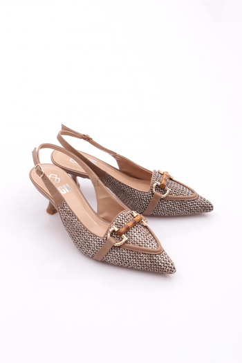 DGN Women's Accessory Pointed Toe Heeled Shoes Mink Wicker 6961535
