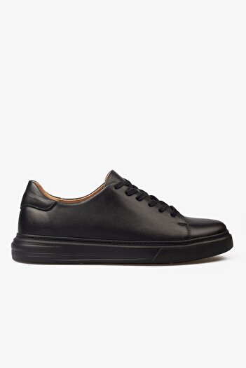Barmea Men's Sneaker Shoes Genuine Leather - 2201 Black/Black 3154