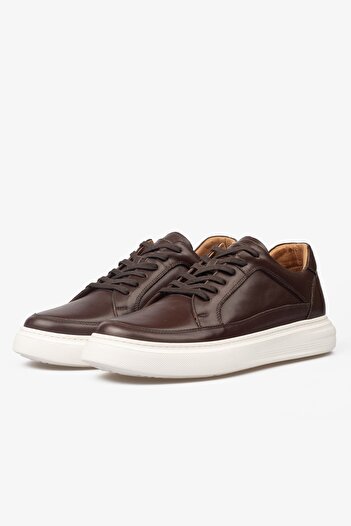 Barmea Erkek Sneaker Ayakkabı Hakiki Deri - 2401 Kahve/beyaz 3154