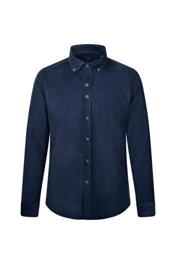 Hatemoğlu indigo Slim Fit 100% бавовна, комір на ґудзиках, довгі рукави, класична сорочка