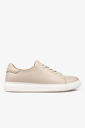 Barmea Men's Sneaker Shoes - Fertilizer Leather 2201 Beige/White 3154