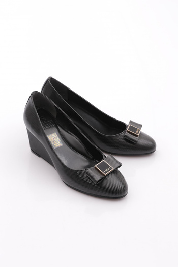DGN Women's Wedge Shoes Black Striped 3693103539