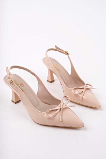 meyra'nın ayakkabıları Women's Leather Open Back Bow Heeled Shoes