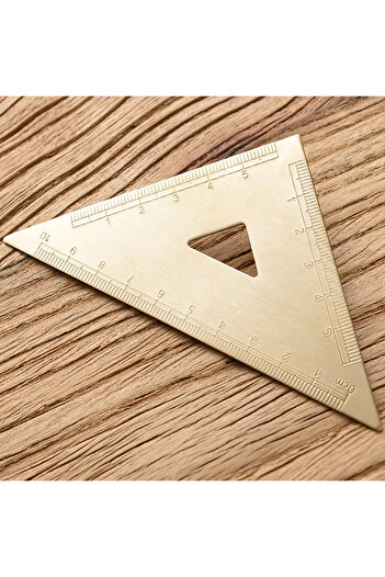 Choice Right Angle Retro Brass Straight Rulers Centimeter Inches Metal Triangle Ruler Protractor Stationery
