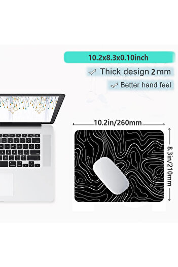 Choice Black10.2X8.3in 1PC Large Mouse Pad, Office Gaming Table Mat, Non-slip Rubber Base Washable Mouse Pa