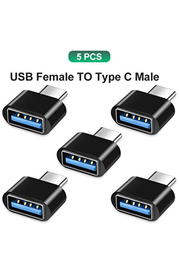 Choice 5PCS Black NNBILI Type C to USB Adapter 3.0 USB-C 3.1Male OTG A Female Data Connector For MacBook Pr