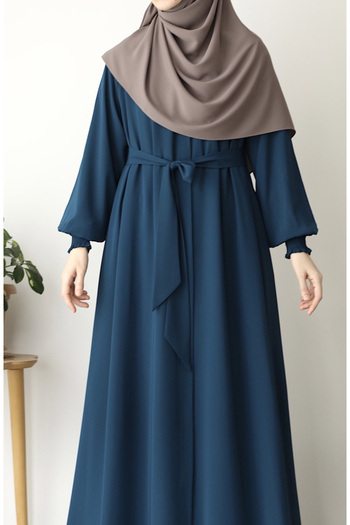 suhneva Petrol Blue Asel Mevlana Kloş Ferace