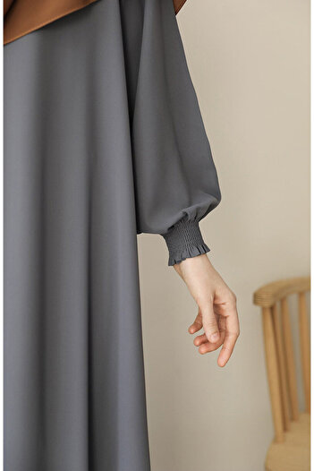 suhneva Asel Mevlana Flared Ferace Grey
