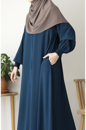 suhneva Petrol Blue Asel Mevlana Kloş Ferace