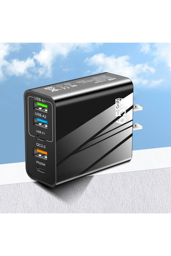 Choice Black US 65w Fast Charger Mobile Charging Head Pd Plus 3usb Travel Multi Interface Charger 3.1A For