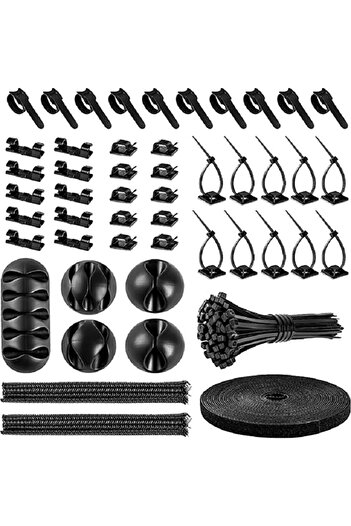 Choice 148PCS Black Hot Sale 148 Pcs Cable Management Organizer Kit Cable Sleeve Split Self Adhesive Wire C