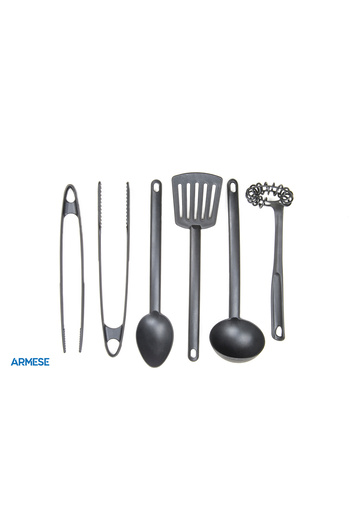 ARMESE Fireproof 7-Piece Kitchen Serving Set (Spoke, Beater, Tongs, Tweezers, Spatula, Spoon 28cm)