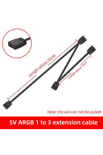 Choice 35cm ARGB 1to3 TEUCER ARGB 5V 3 Pin Extension Cable Adapter 35cm 1 to 1/2/3/4 12v 4pin RGB Splitter