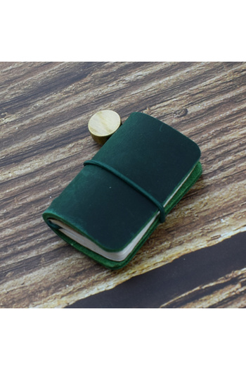 Choice Green 1pc Tiny Leather Notebook Pocketbook Sketchbook Mini Vintage Retro Cute Kawaii Portable Daily